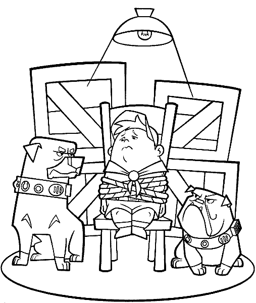 Розмальовки Вгору розмальовки мультфільми, розмальовки мультфільм вгору, собака, хлопчик, Рассел