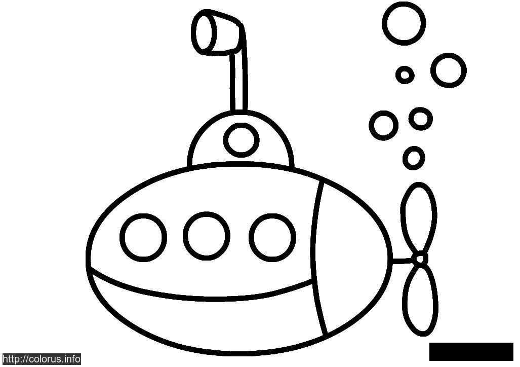 Розмальовки Прості розмальовки для малюків розфарбування підводний човен для малюків