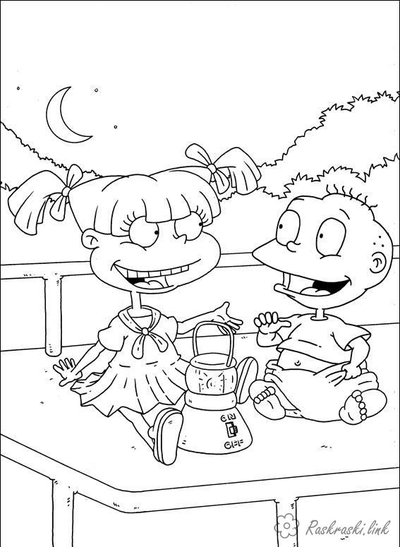 Розмальовки томмі розмальовки мультфільми, Nickelodeon розмальовки, Анжеліка, Томмі, дітки, дівчинка, хлопчик