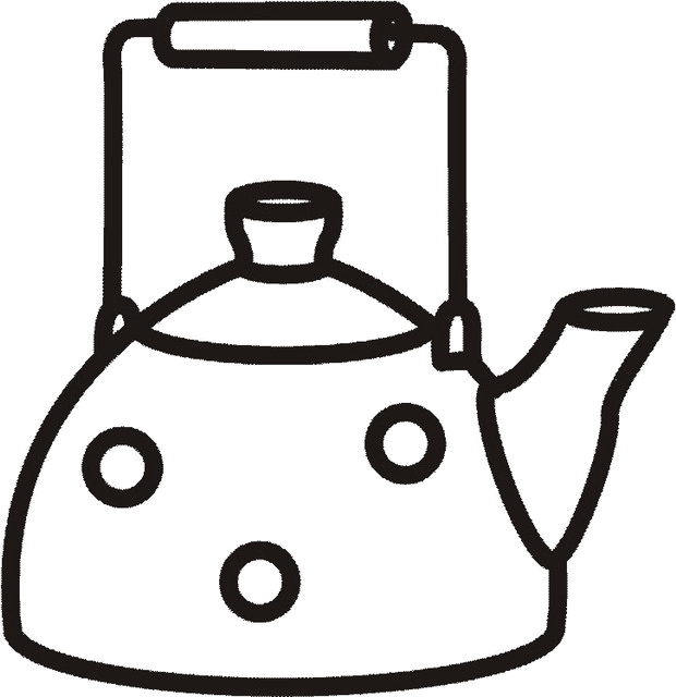 Розмальовки Прості розмальовки для малюків чайник в горошок