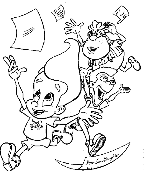 Розмальовки хлопчик розмальовки мультфільми, Nickelodeon розмальовки, Джиммі Нейтрон, Карл, Шин, хлопчик