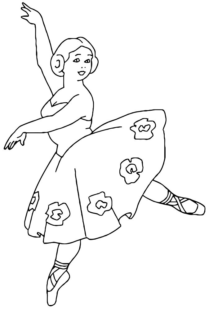 Розмальовки дівчаток Розмальовка для дівчаток. балерина