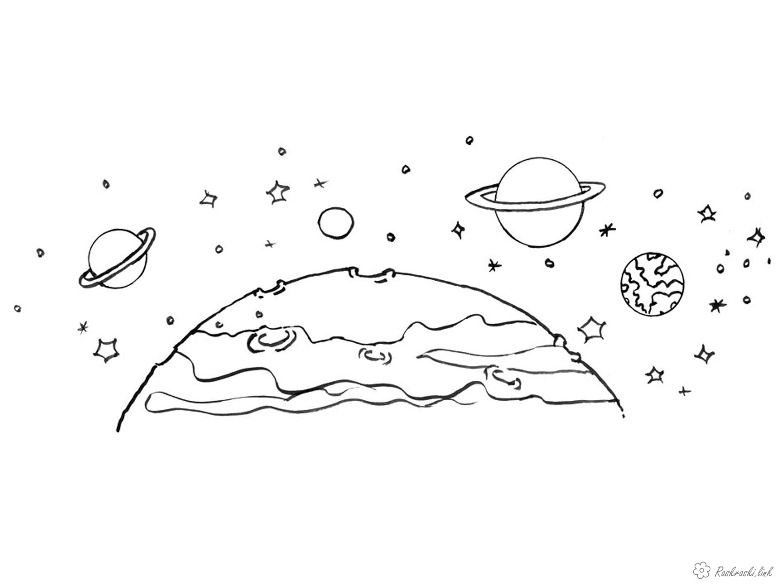 Розмальовки День космонавтики планети
