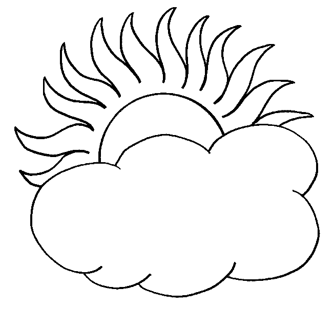 Розмальовки Явища природи розмальовки явища природи, хмарка розфарбування, хмаринка, сонечко