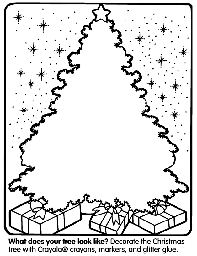 Розмальовки ялинка Різдвяна ялинка