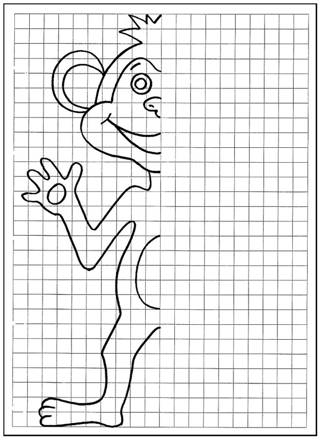 Розмальовки домалюй Мавпа