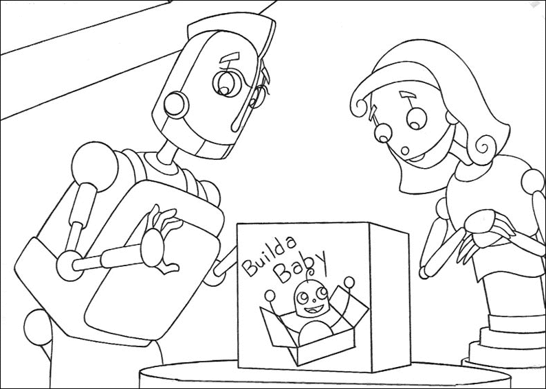 Розмальовки Роботи кіборги трансформери сім'я роботів