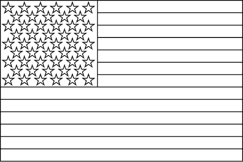 Розмальовки Прапори і герби різних Старнно Розмальовка прапора США
