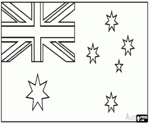 Розмальовки Прапор Австралії Прапор Австралії розфарбування