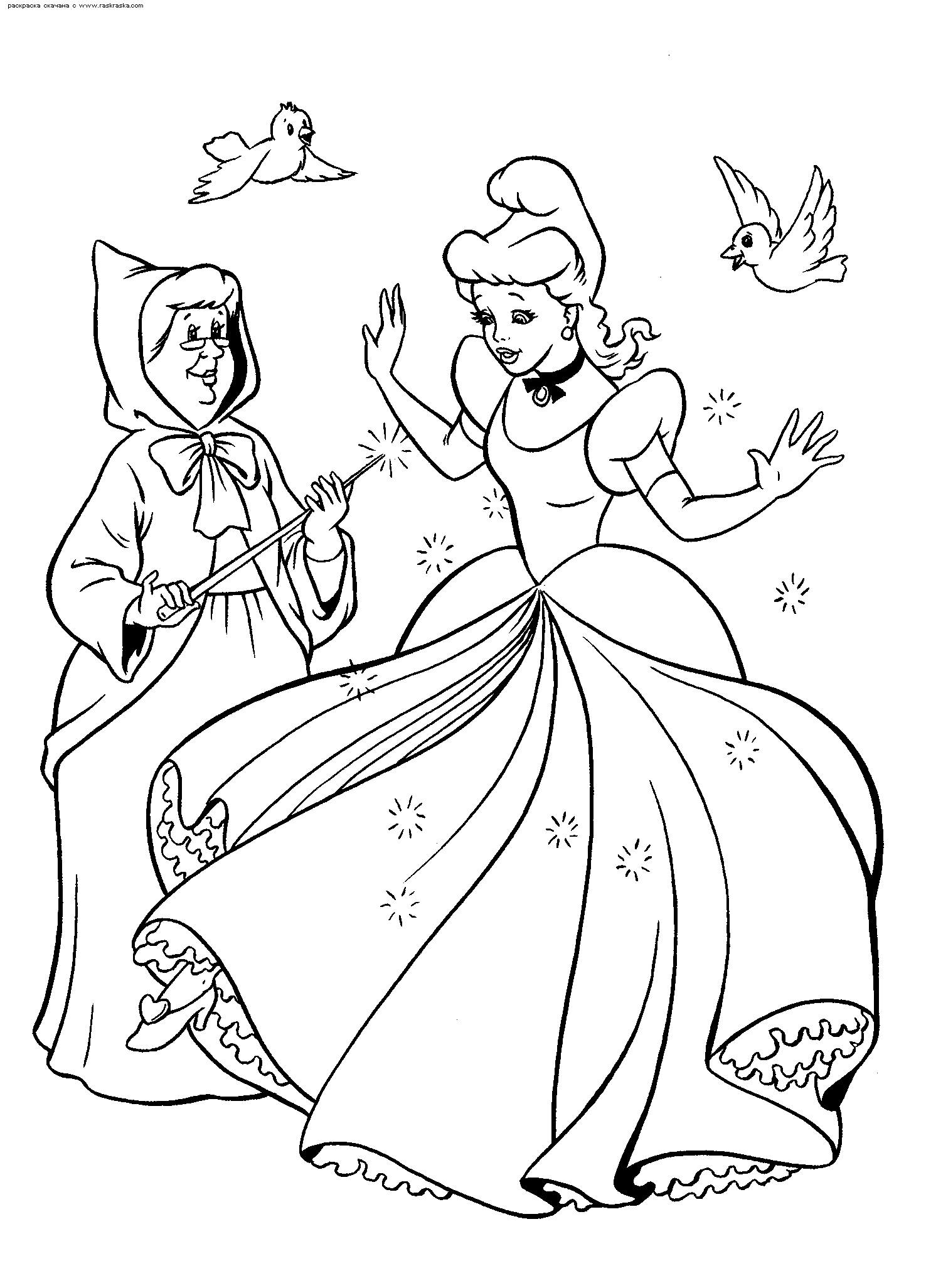 Coloring fairy Cinderella fairy 