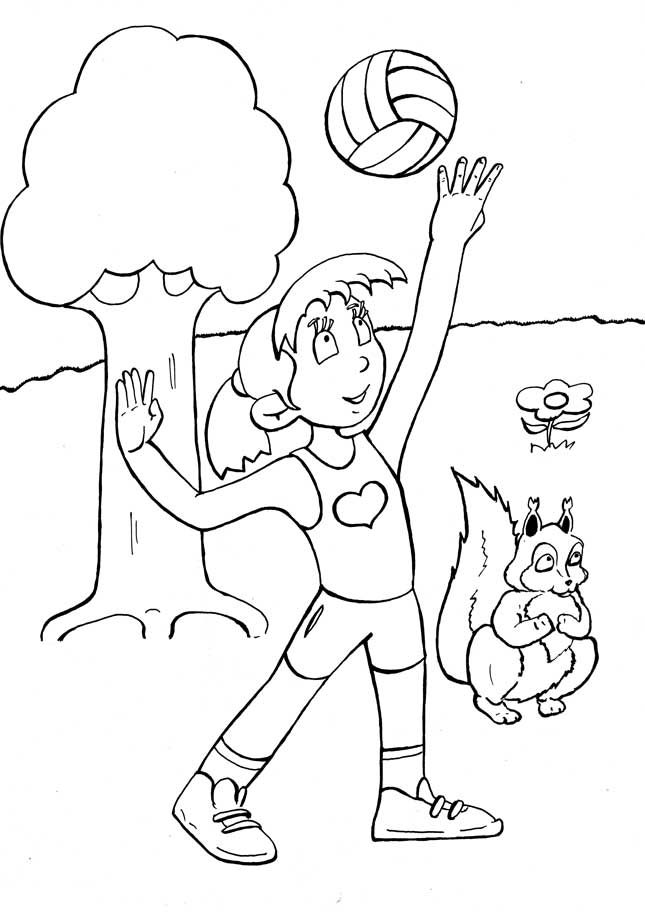Розмальовки свята свято 1 червня діти захисту дітей дівчинка м'ячик літо