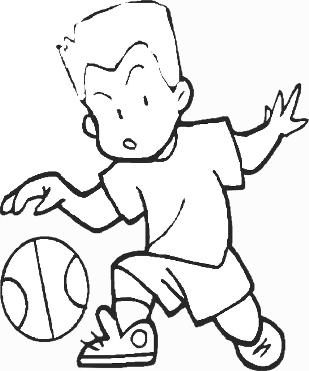Розмальовки свята Хлопчик з м'ячем