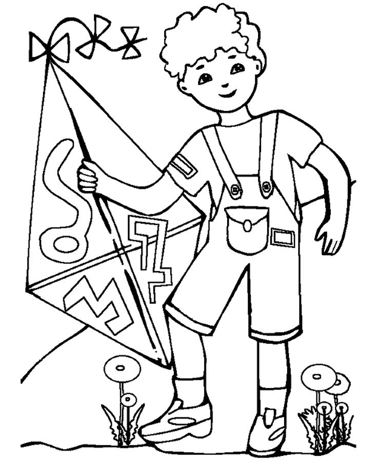 Розмальовки 1 червня день захисту дітей Свято 1 червня День захисту дітей хлопчик повітряний змій