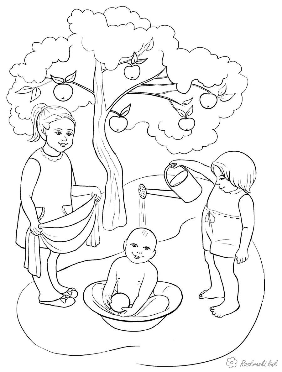 Розмальовки дітей Свято 1 червня День захисту дітей сад діти