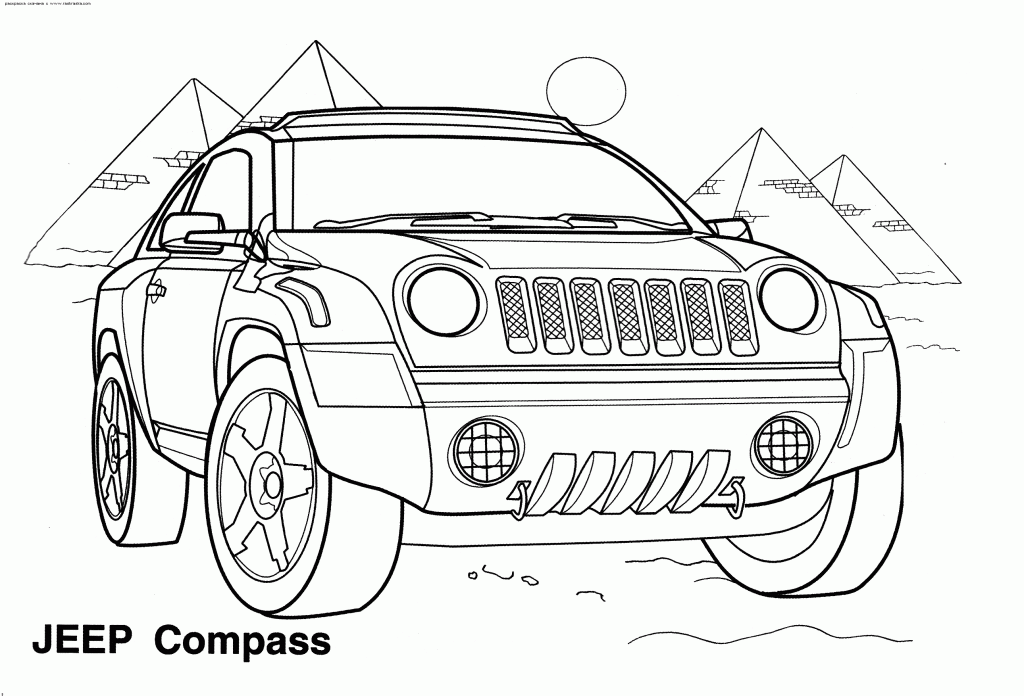 Розмальовки Машини Jeep Compass розфарбування для хлопчиків