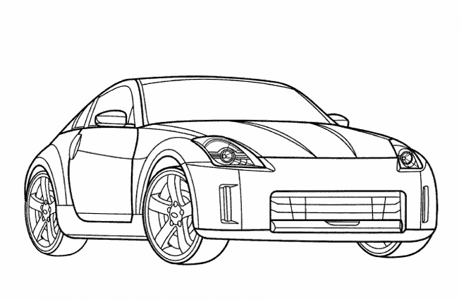 Розмальовки Машини Nissan 350z розфарбування спорт кар