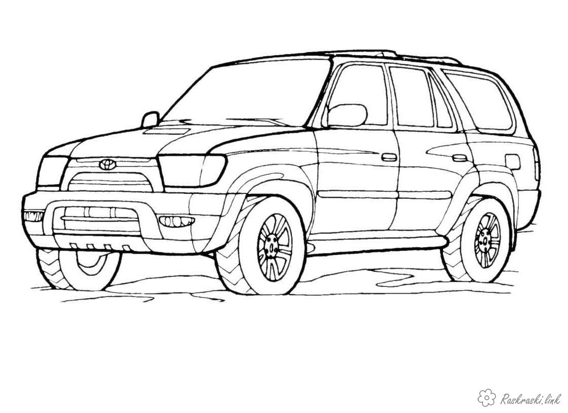 Розмальовки машини Тойота Джип Позашляховик