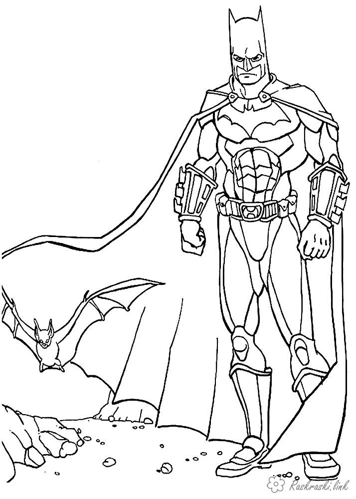 Розмальовки Супергерої розфарбування бемен, комікси