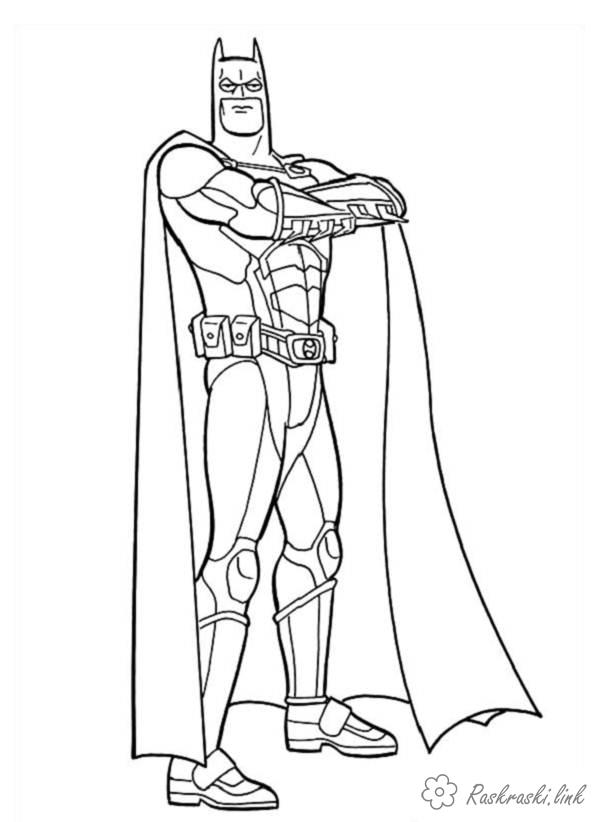 Раскраски Супергерои супергерой бэтмэн, раскраска для мальчиков
