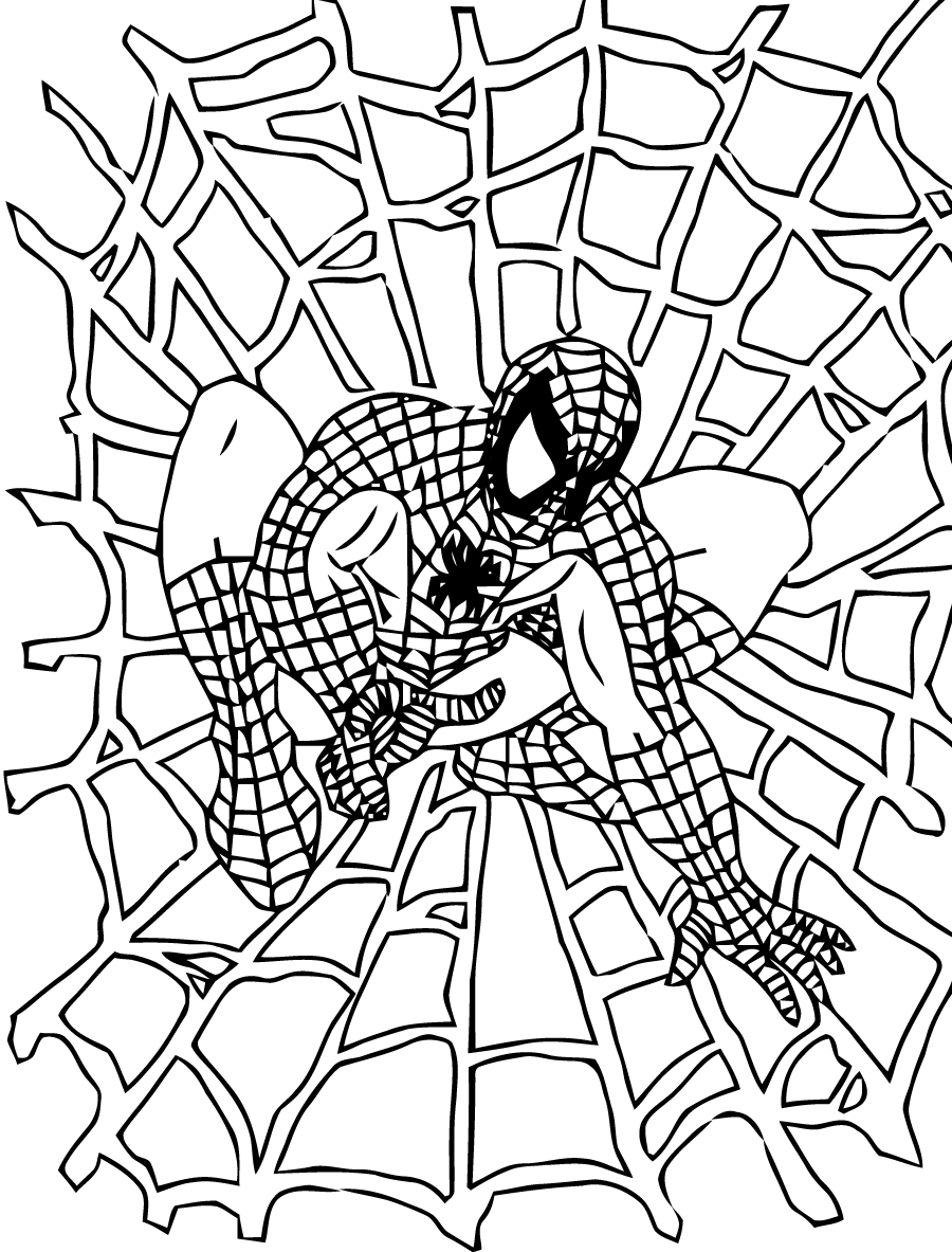 Розмальовки Супергерої розфарбування для хлопчиків, супергерой людина-павук