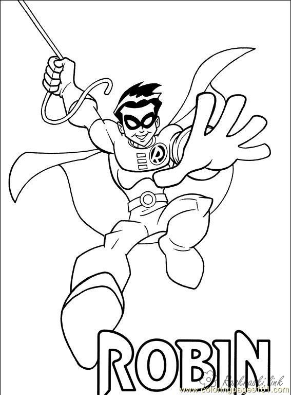 Раскраски Супергерои Раскраски для мальчиков, супергерой Робин