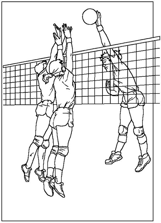 Розмальовки Волейбол волейболісти розфарбування