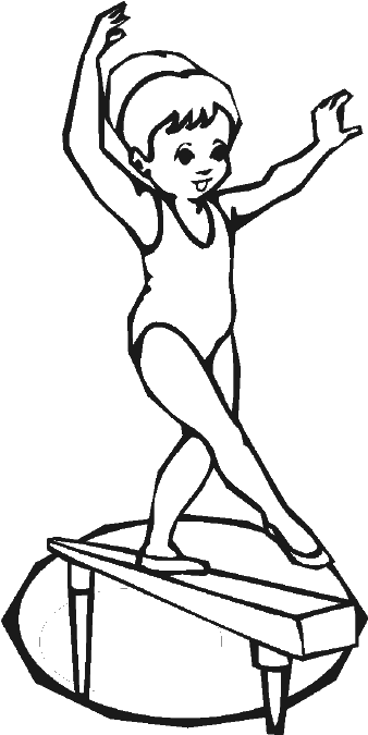 Розмальовки спорт Дівчинка гімнастка