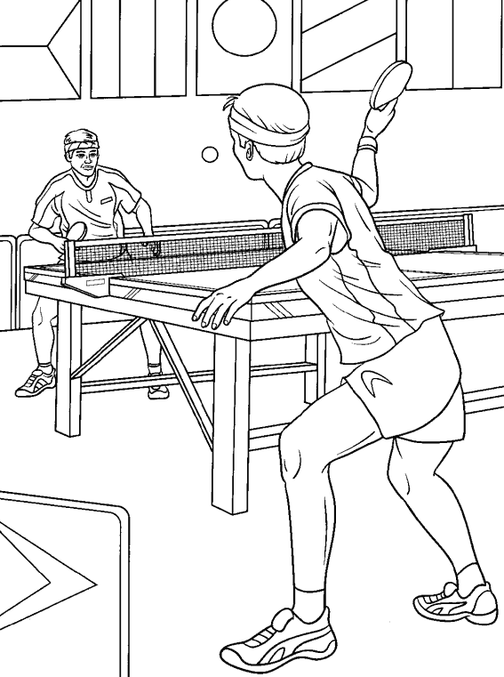 Розмальовки спорт Пінг Понг
