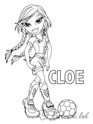 Розмальовки футбол Футболістка Клоя