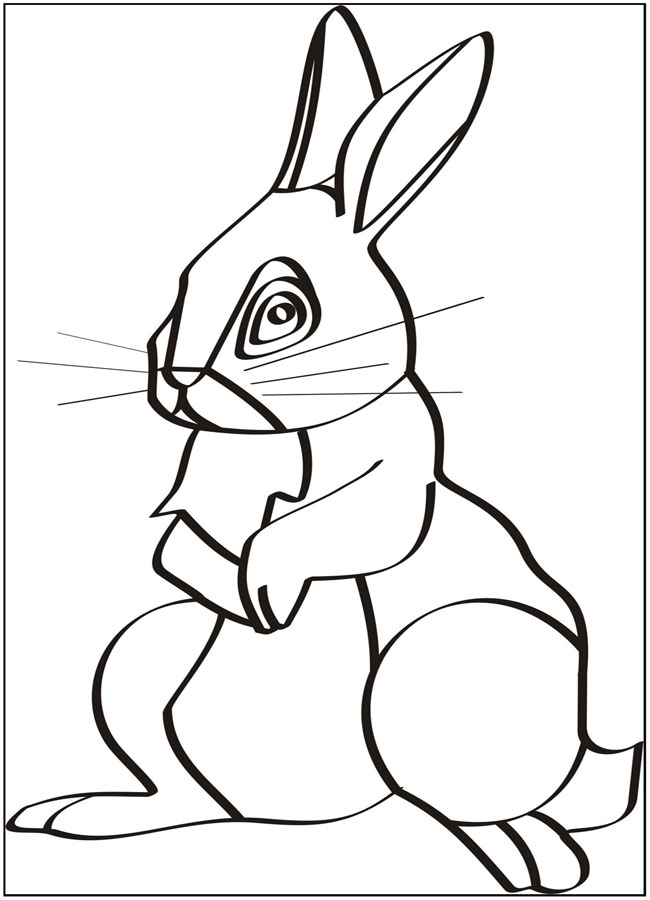 Розмальовки Лісові тварини розфарбування для дітей, кролик, заєць, тварини, дикі
