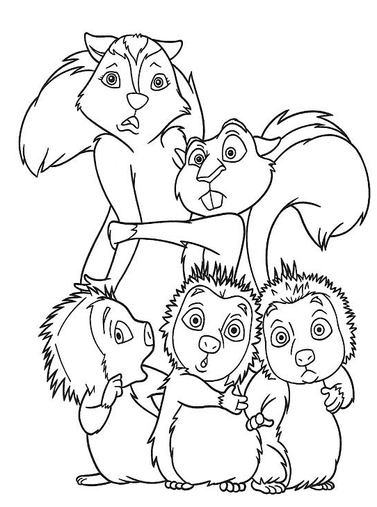 Розмальовки Лісові тварини розмальовки для дітей, білки, тварини, їжачки, білки