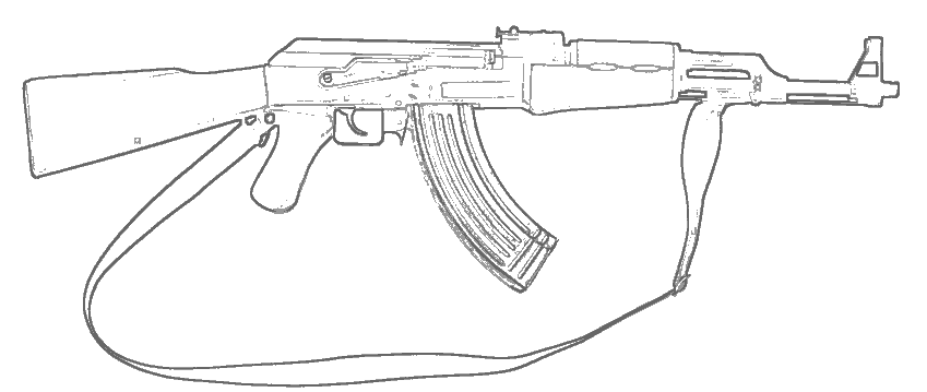 Розмальовки Зброя розфарбування для хлопчиків, АК-47, зброя, автомат