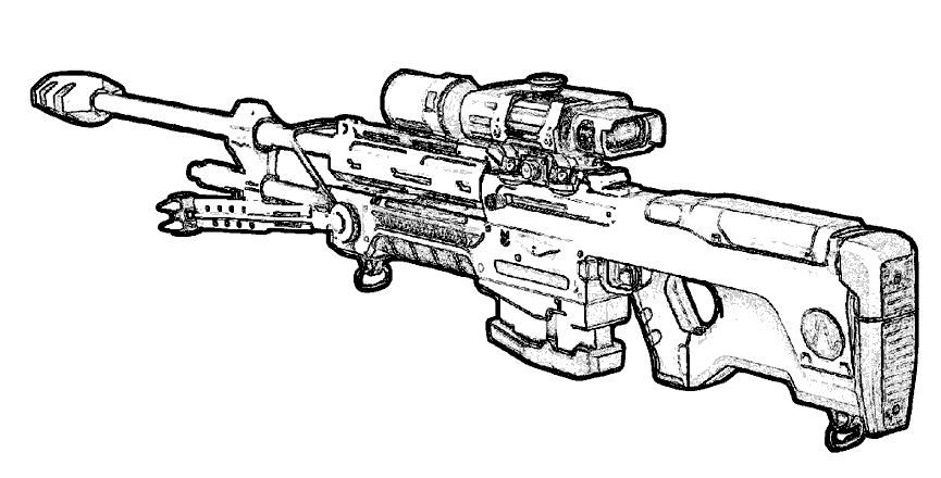 Розмальовки Зброя розфарбування для хлопчиків, зброя, снайперська гвинтівка