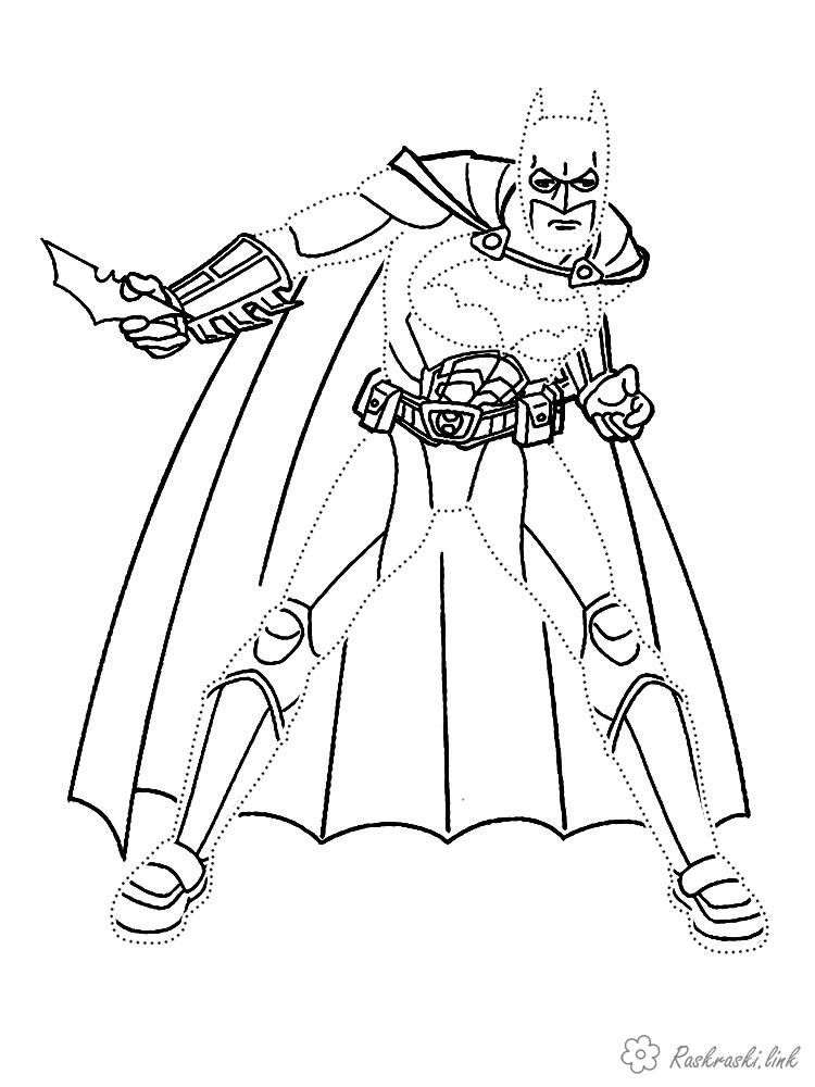 Розмальовки супергерой розфарбування супергерой бетмен, для хлопчиків, комікси