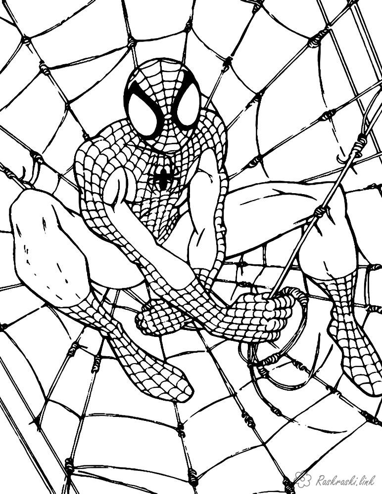 Розмальовки супергерої розфарбування людина павук