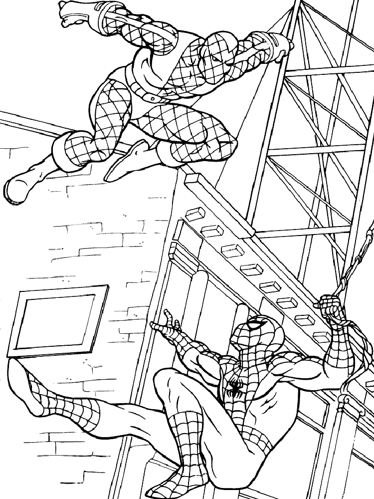 Раскраски Супергерои раскраска человек паук против суперзлодея
