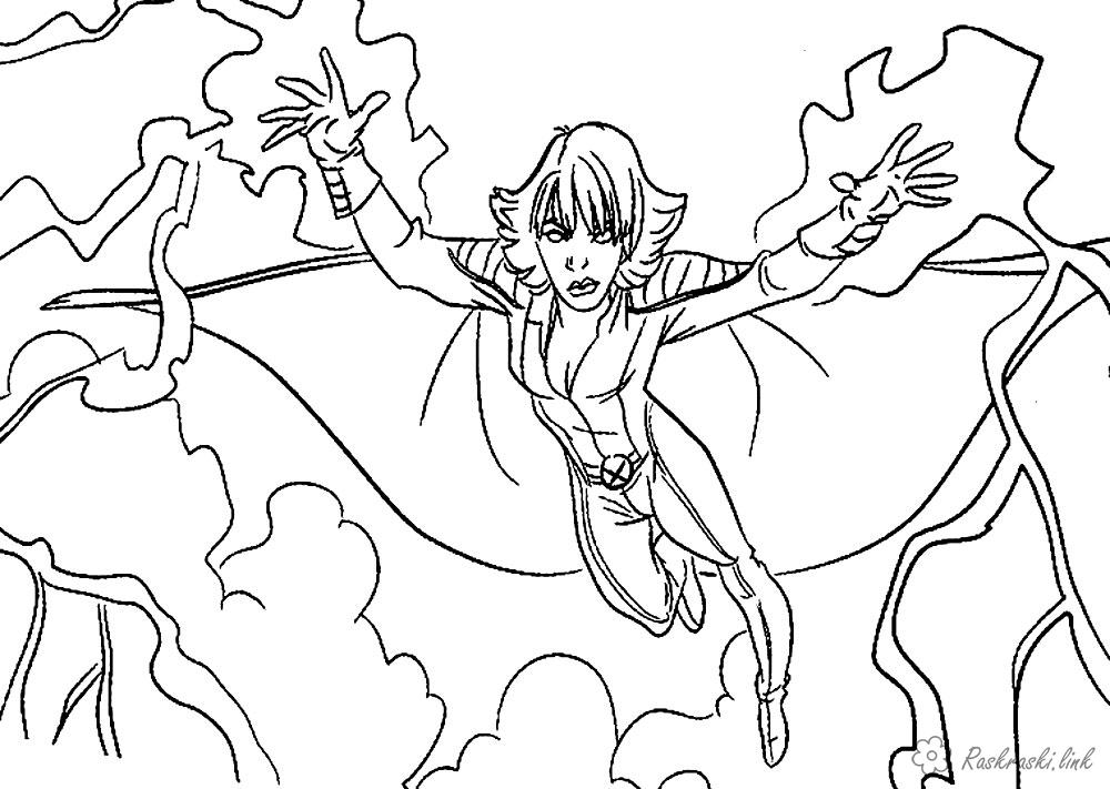 Розмальовки люди супергерой жінка шторм