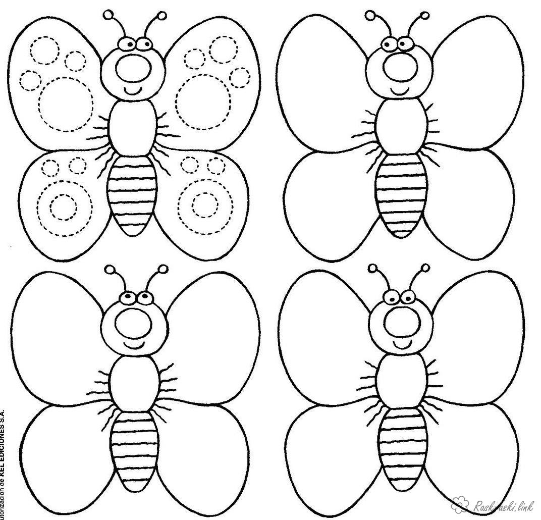 Розмальовки Розфарбуй геометричні фігури метелик з геометричних фігур обведи і розфарбуй
