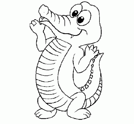 Розмальовки природа розфарбування маленький крокодил, для дітей, рептилії