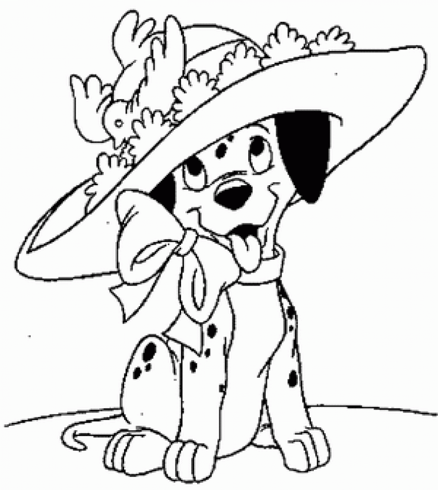 Розмальовки Уолт Дісней 101 далматинець, капелюх, мультфільм