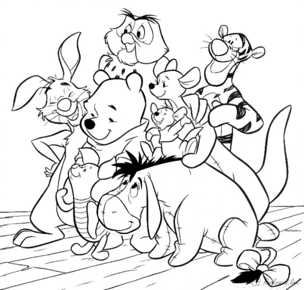 Розмальовки друзі Вінні Пух і його друзі