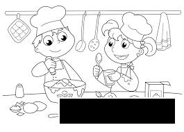 Розмальовки дівчинка Свято 1 червня День захисту дітей кухня готувати кухар дівчинка хлопчик