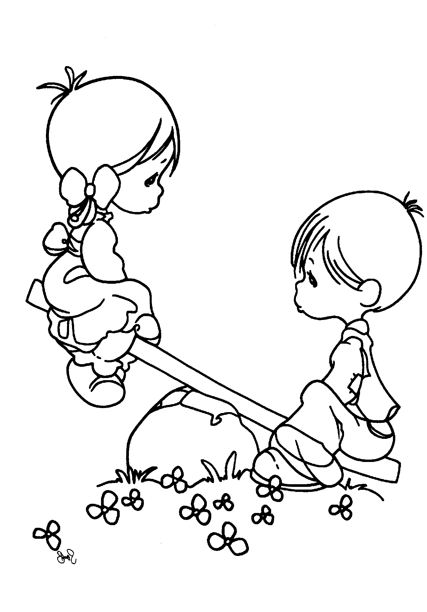 Розмальовки гойдалки Свято 1 червня День захисту дітей діти гра гойдалки хлопчик дівчинка друзі