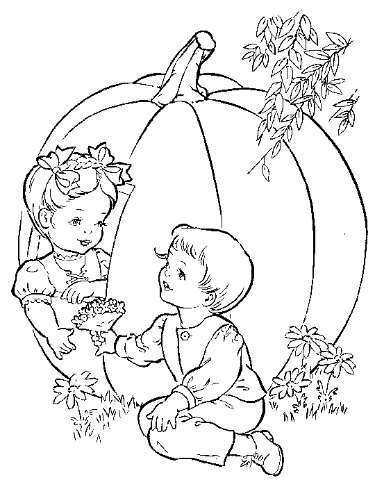 Розмальовки гарбуз Свято 1 червня День захисту дітей діти гарбуз гра квіти