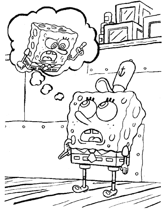 Розмальовки Губка Боб Губка Боб, розмальовки з мультфільму для дітей