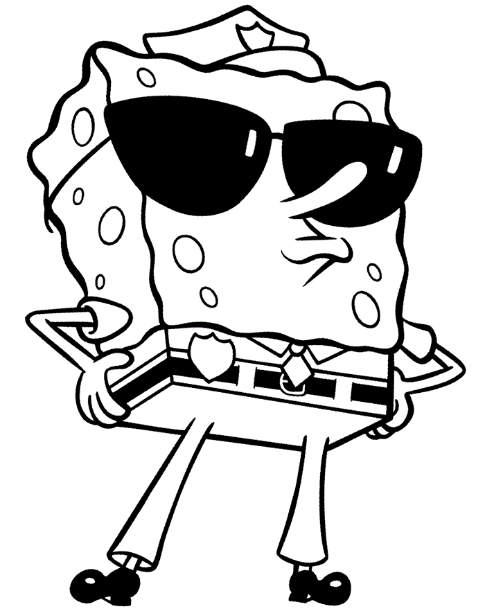 Розмальовки Губка Боб Губка Боб, сонячні окуляри