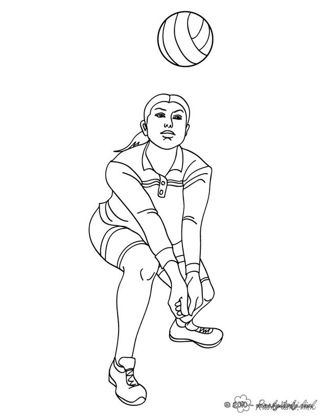 Розмальовки волейбол гравець приймає подачу