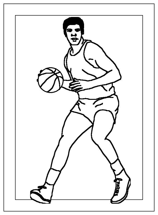 Розмальовки Баскетбол баскетбол, м'яч. гравець, спорт