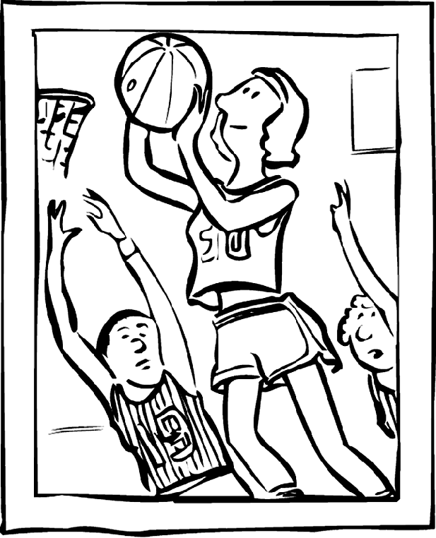Розмальовки Баскетбол дівчина, спорт, баскетбол
