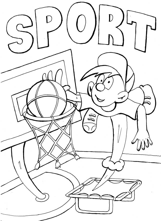 Розмальовки Баскетбол баскетбол, кільце, хлопчик, спорт